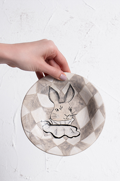 Keramikinė lėkštė - kiškis