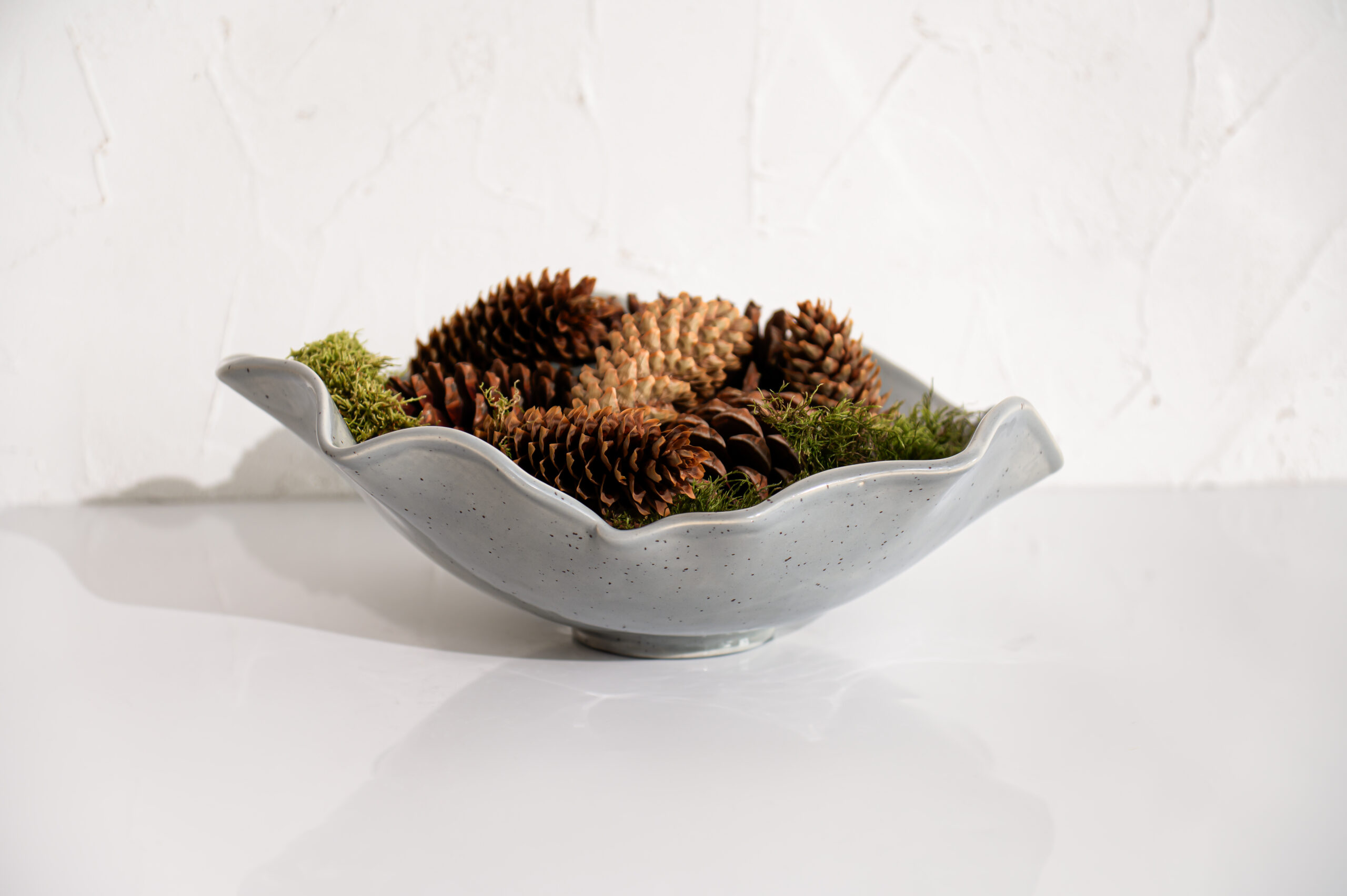 Rankų darbo didelis dubuo  "Pilkojo ežero tyla"