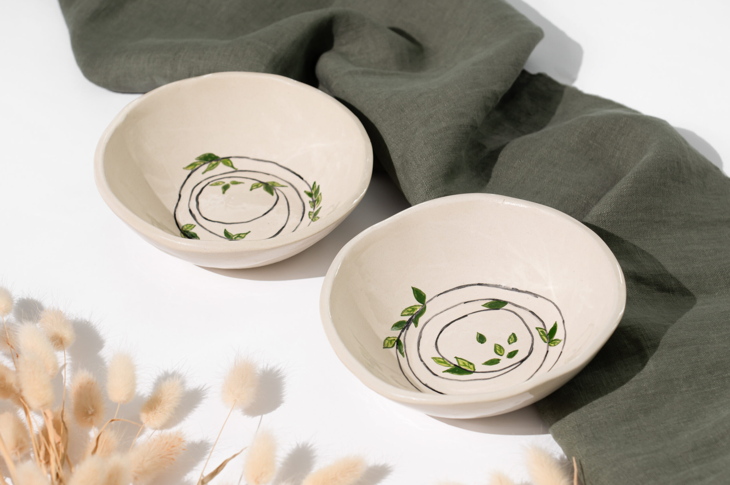 Keramikiniai dubenėliai "Lapų šnabždesys"