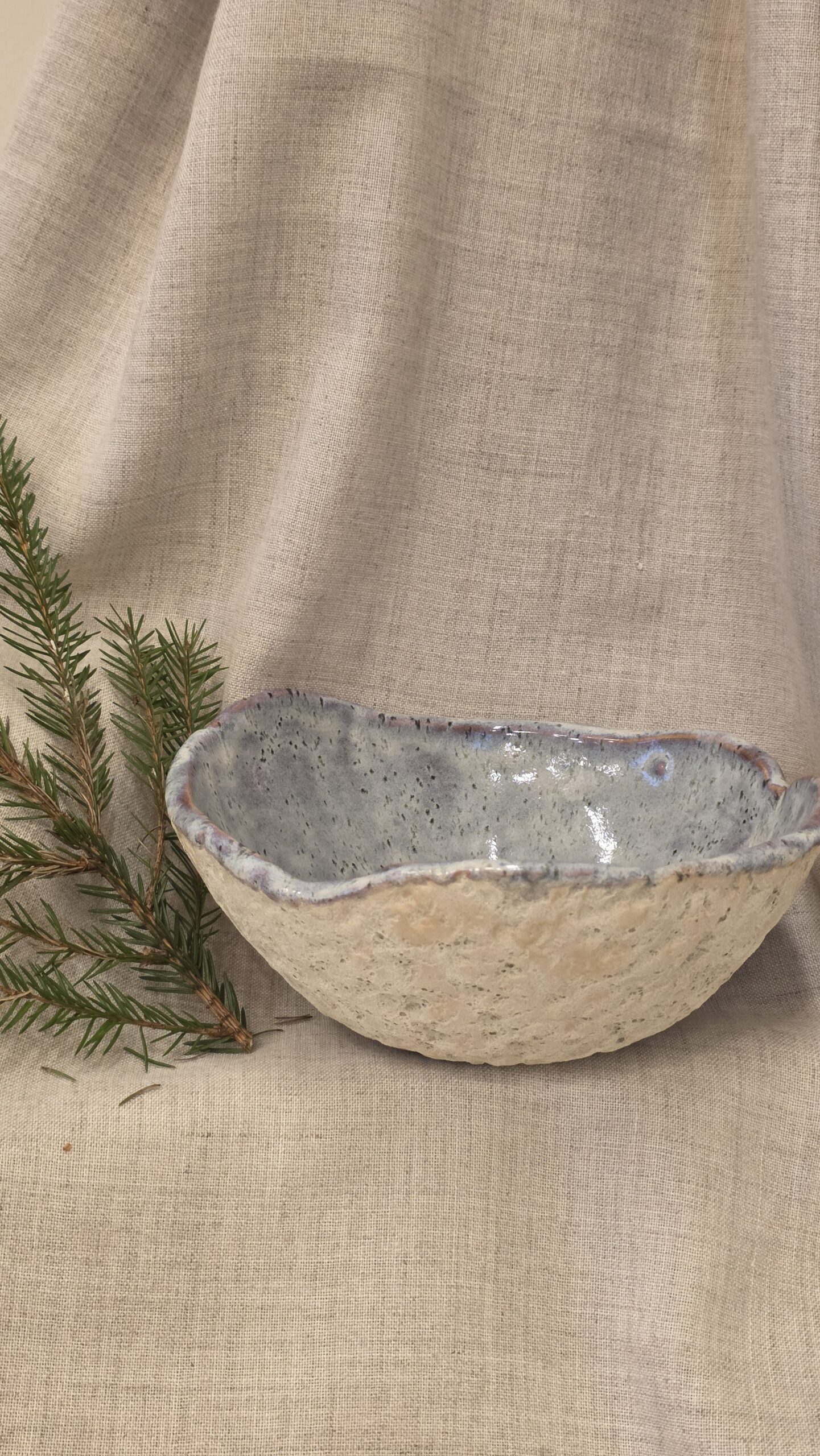 Rankų darbo dubuo "Žiemos krantas"