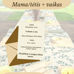 Keramikos užsiėmimai - MAMA/TĖTIS + VAIKAS
