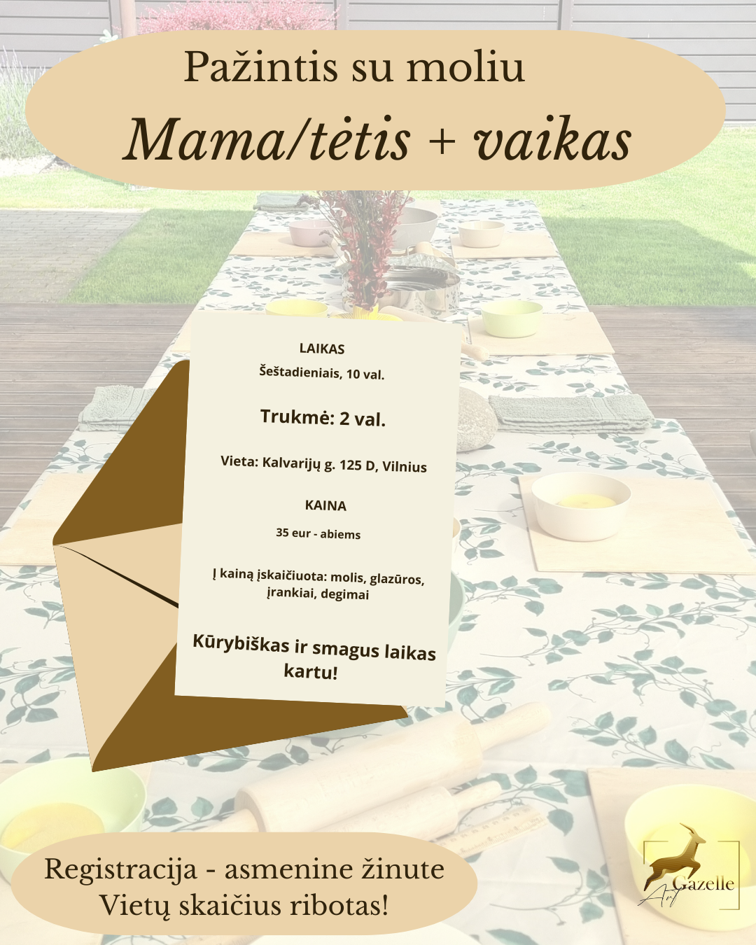 Keramikos užsiėmimai - MAMA/TĖTIS + VAIKAS