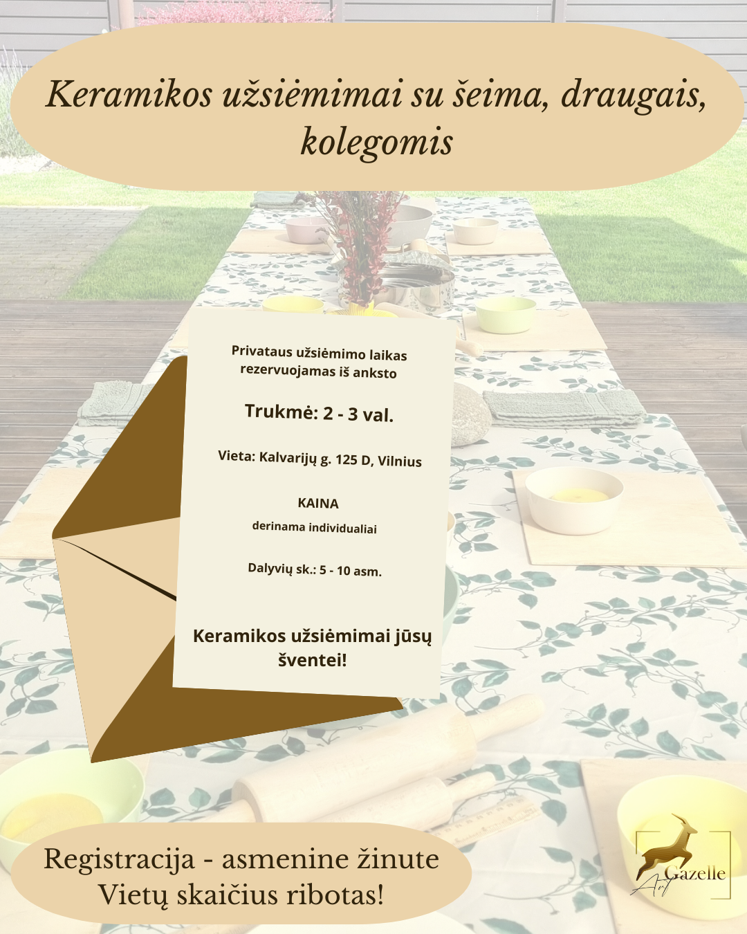 Keramikos užsiėmimai su šeima, draugais, kolegomis